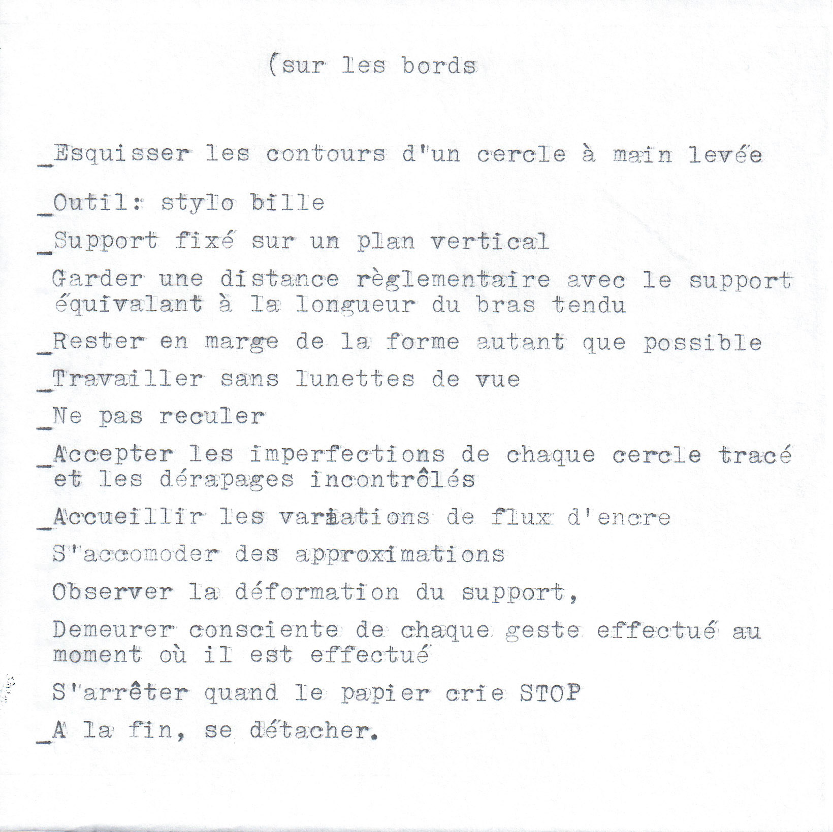 Protocole de "Sur les bords" © Alexia Atmouni
