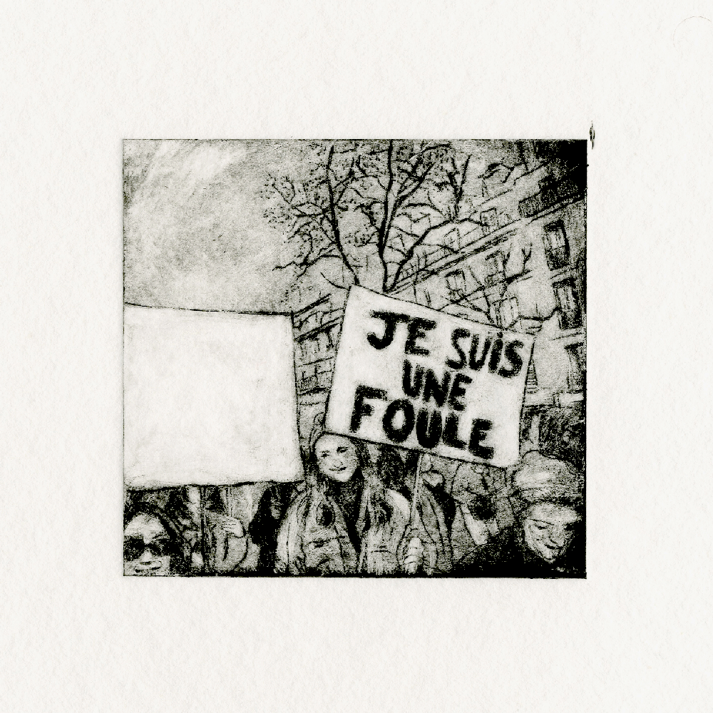 Il fait sombre au pays des lumières (à partir d'une photographie de Serge d'Ignazio), série En Lutte, 2024 gif animé © Alexia Atmouni