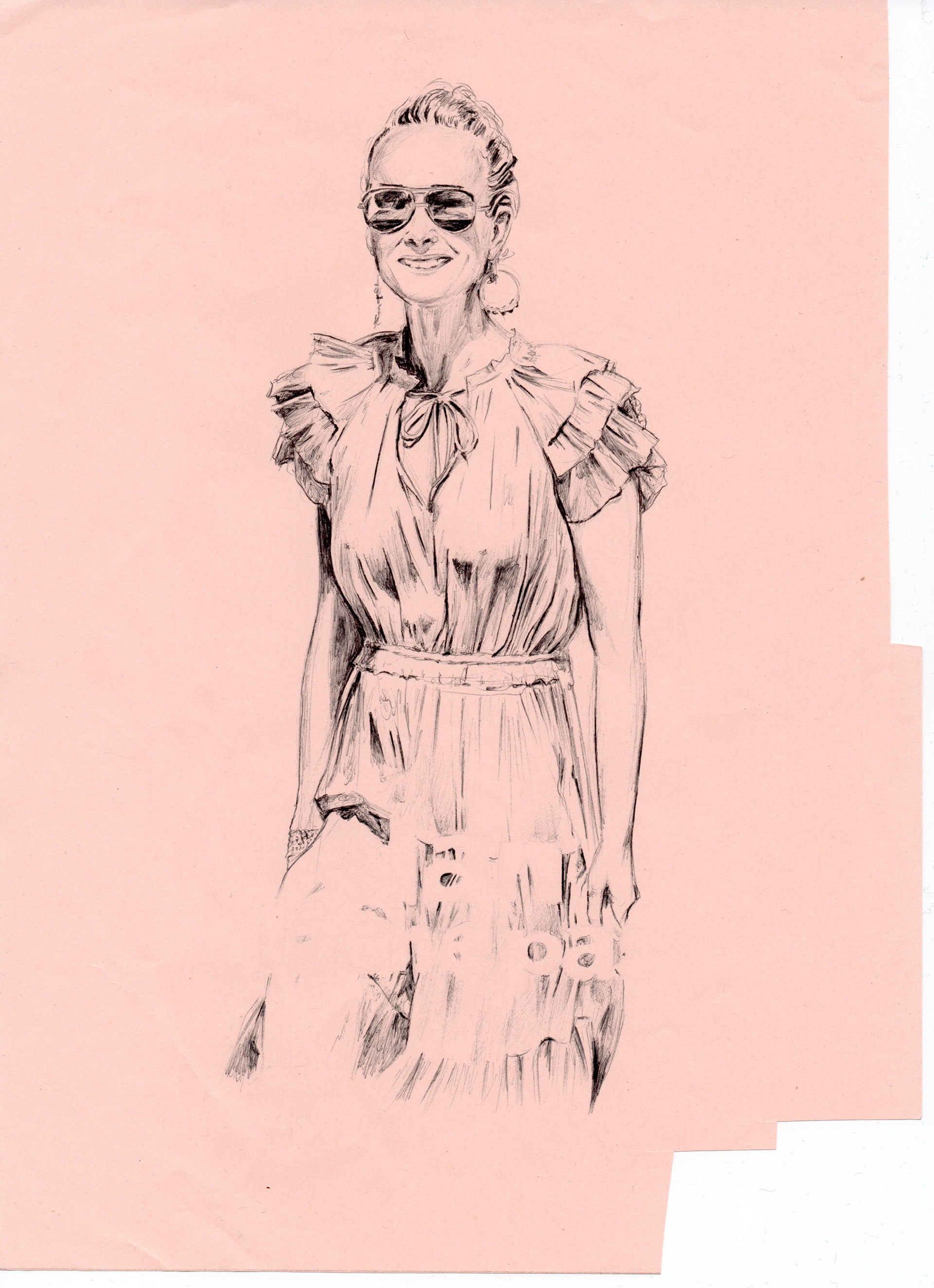 Alexia Atmouni, Sans titre, série « L.H », 2020 Stylo bille sur papier, 21 x 28,7 cm - Chapelle des Dames Blanches, La Rochelle © Alexia Atmouni