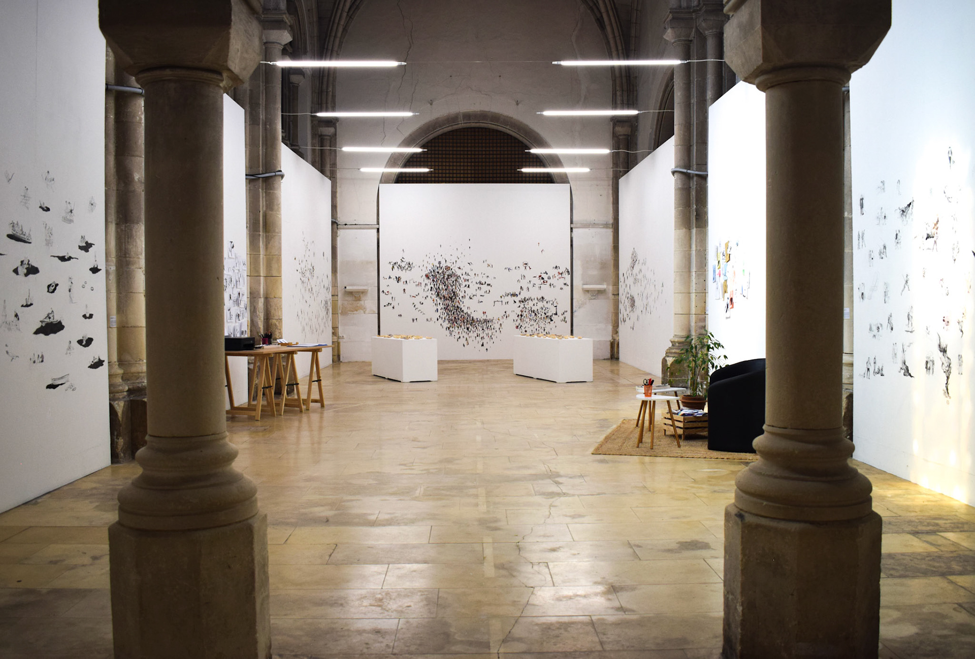 Alexia Atmouni, Exposition / résidence de création "Presse People", 2020, Chapelle des Dames Blanches, La Rochelle © Alexia Atmouni