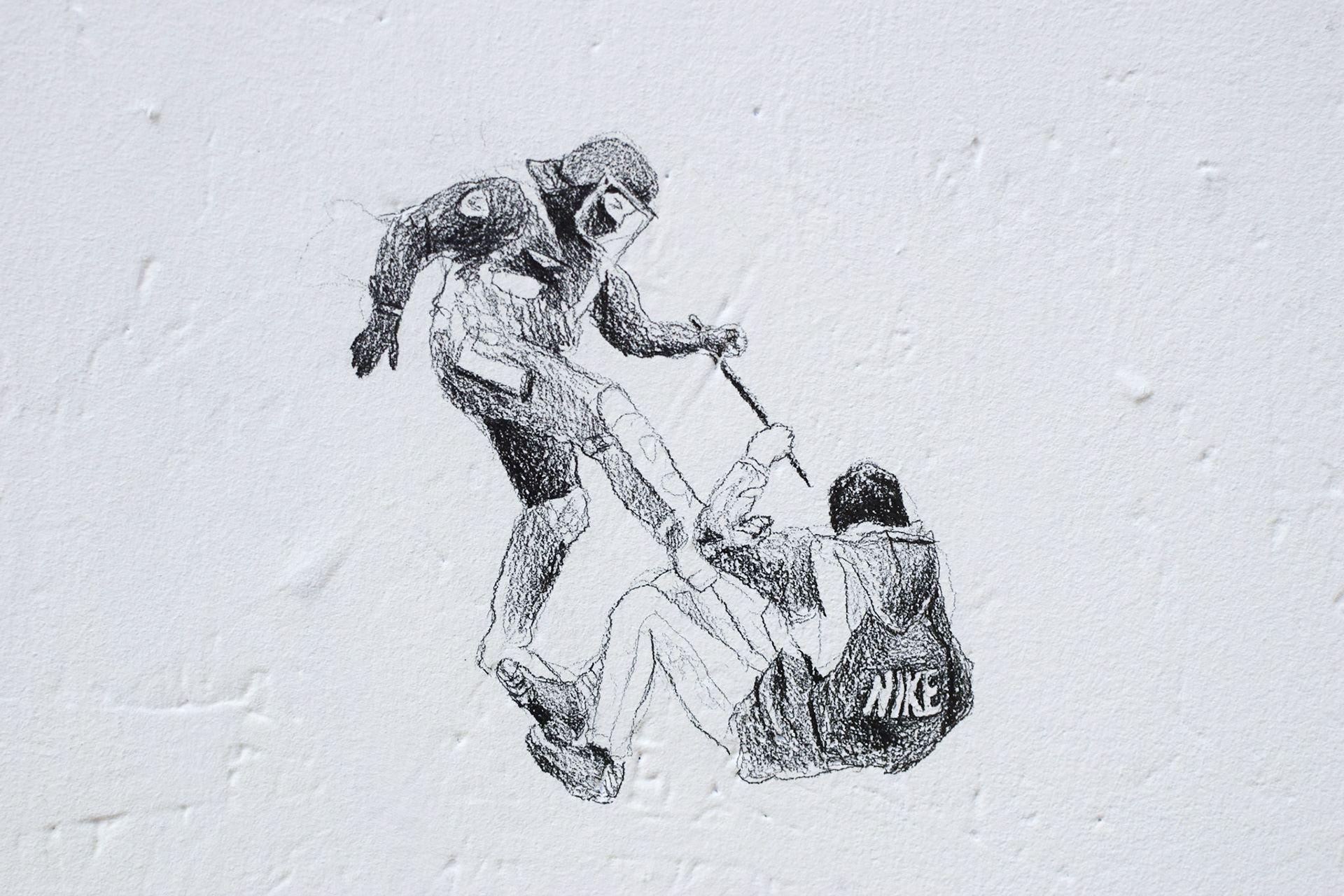 Alexia Atmouni, Le temps des cerises (détail), 2020 Crayon graphite sur mur, 3,76 x 3,14 m © Alexia Atmouni