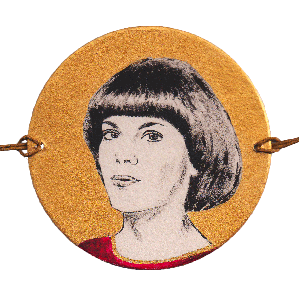 Mireille / Agnès, 2019, Peinture acrylique sur carton, Ø10,5 cm © Alexia Atmouni