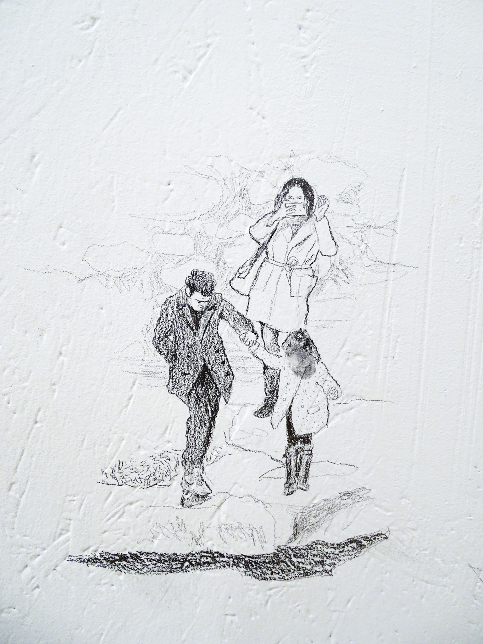 Alexia Atmouni, Le temps des cerises (détail), 2020 Crayon graphite sur mur, 3,76 x 3,14 m © Alexia Atmouni