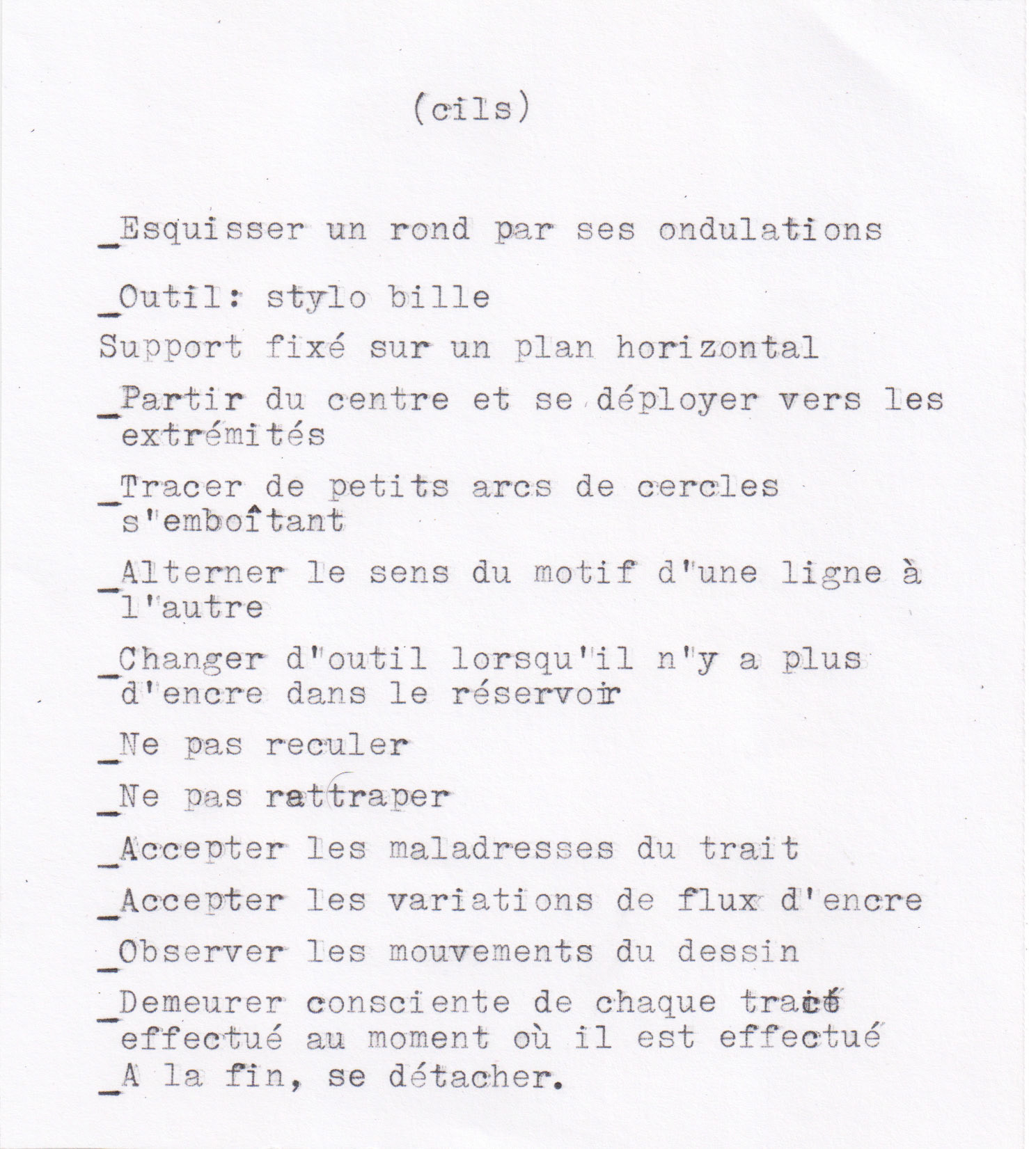 Protocole de "Cils" © Alexia Atmouni
