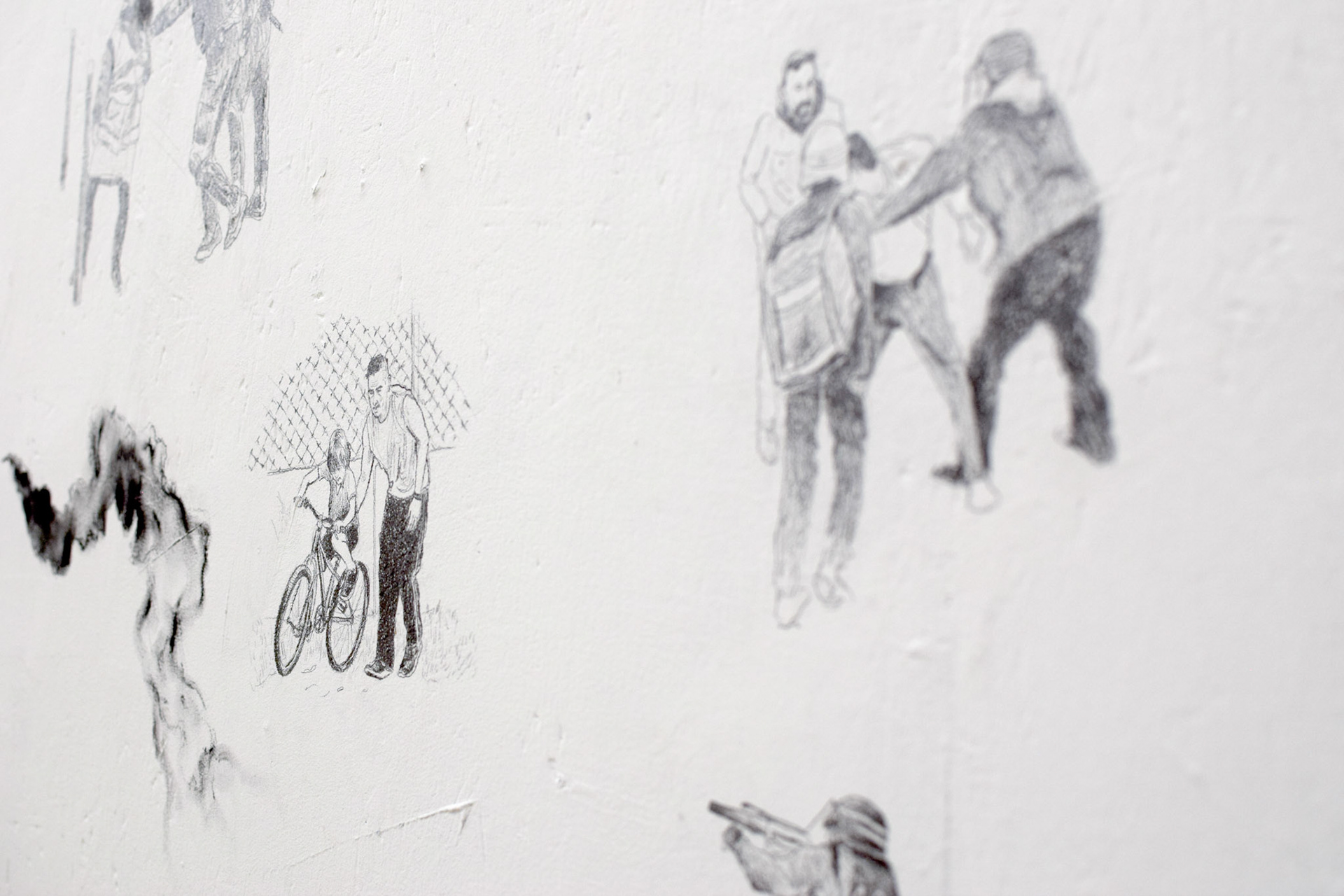 Alexia Atmouni, Le temps des cerises (détail), 2020 Crayon graphite sur mur, 3,76 x 3,14 m © Alexia Atmouni