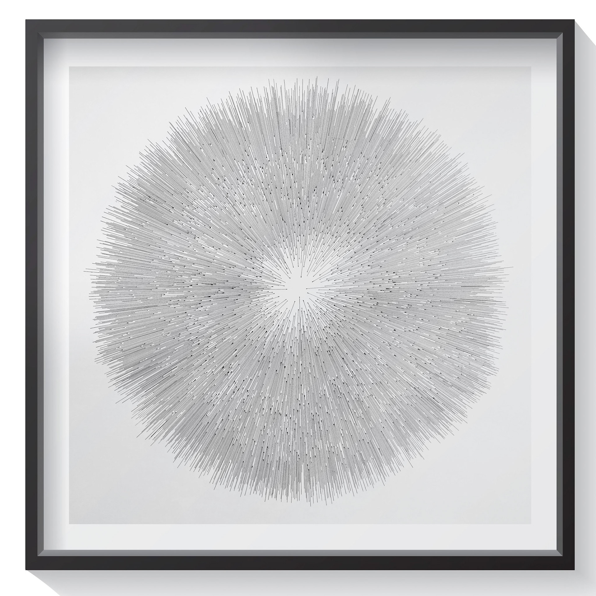 Épingles II, 90x90 cm, stylo bille sur papier, 2020, collection publique, mairie de La Rochelle © Alexia Atmouni