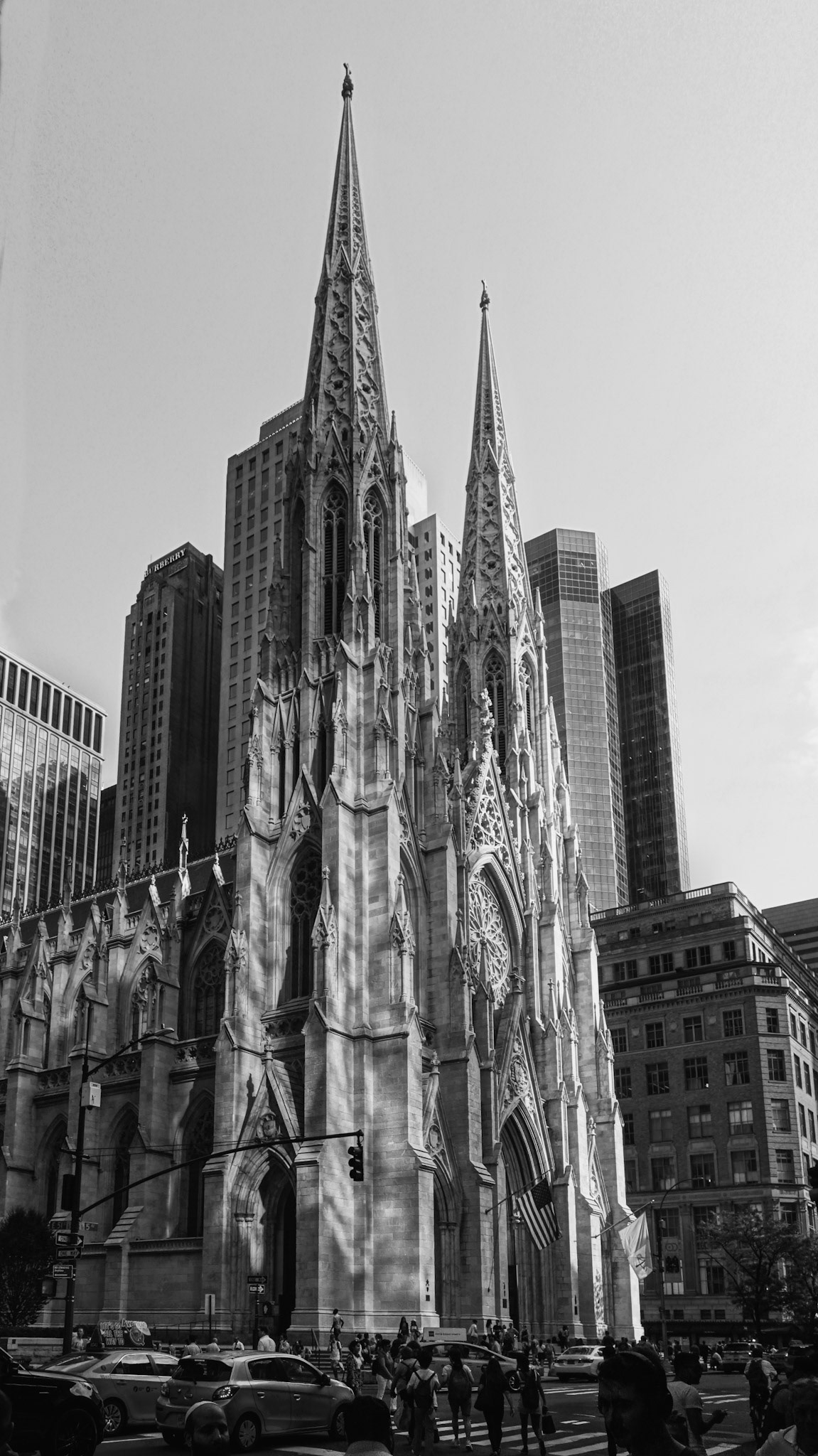 St. Patrick's Cathedral, With Buildings Reflection, New York, NY