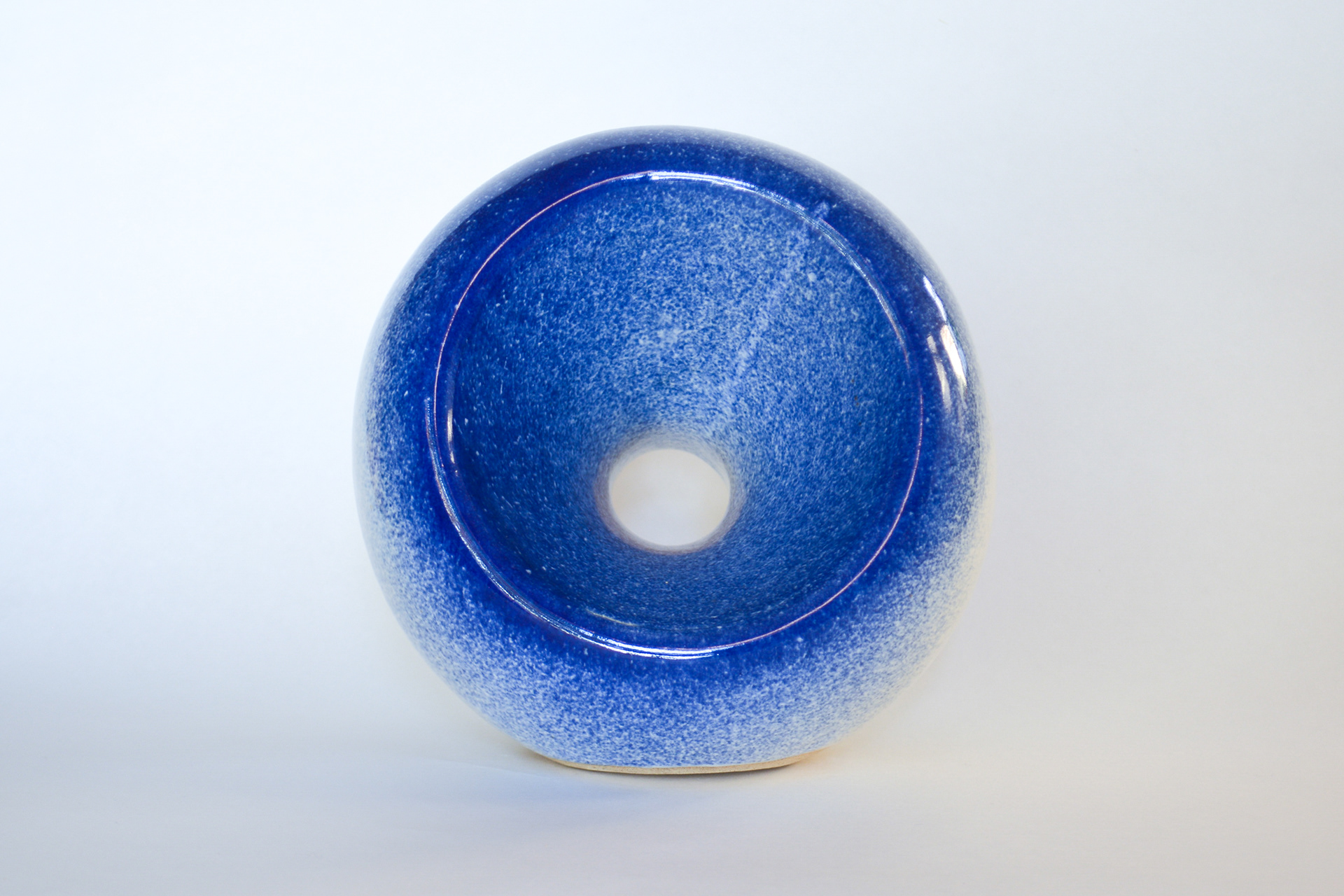 Delft Funnel Vorboid. 2024, glazed ceramic stoneware, 7" x 5" 6.75"h
