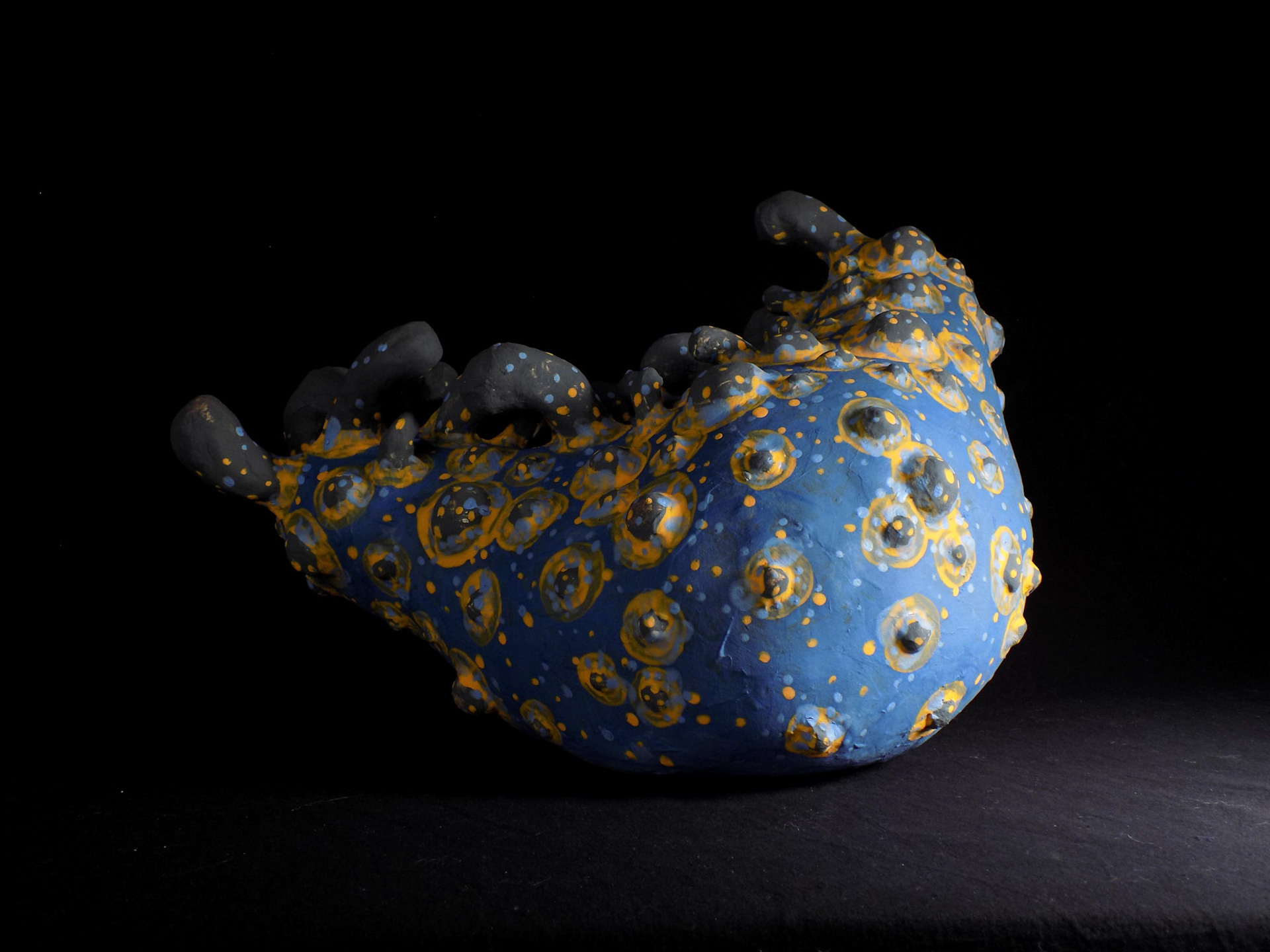 Specimen 11, 2018, ceramic stoneware, black iron oxide, underglazes, 11.25”x13”x12.5”, SOLD