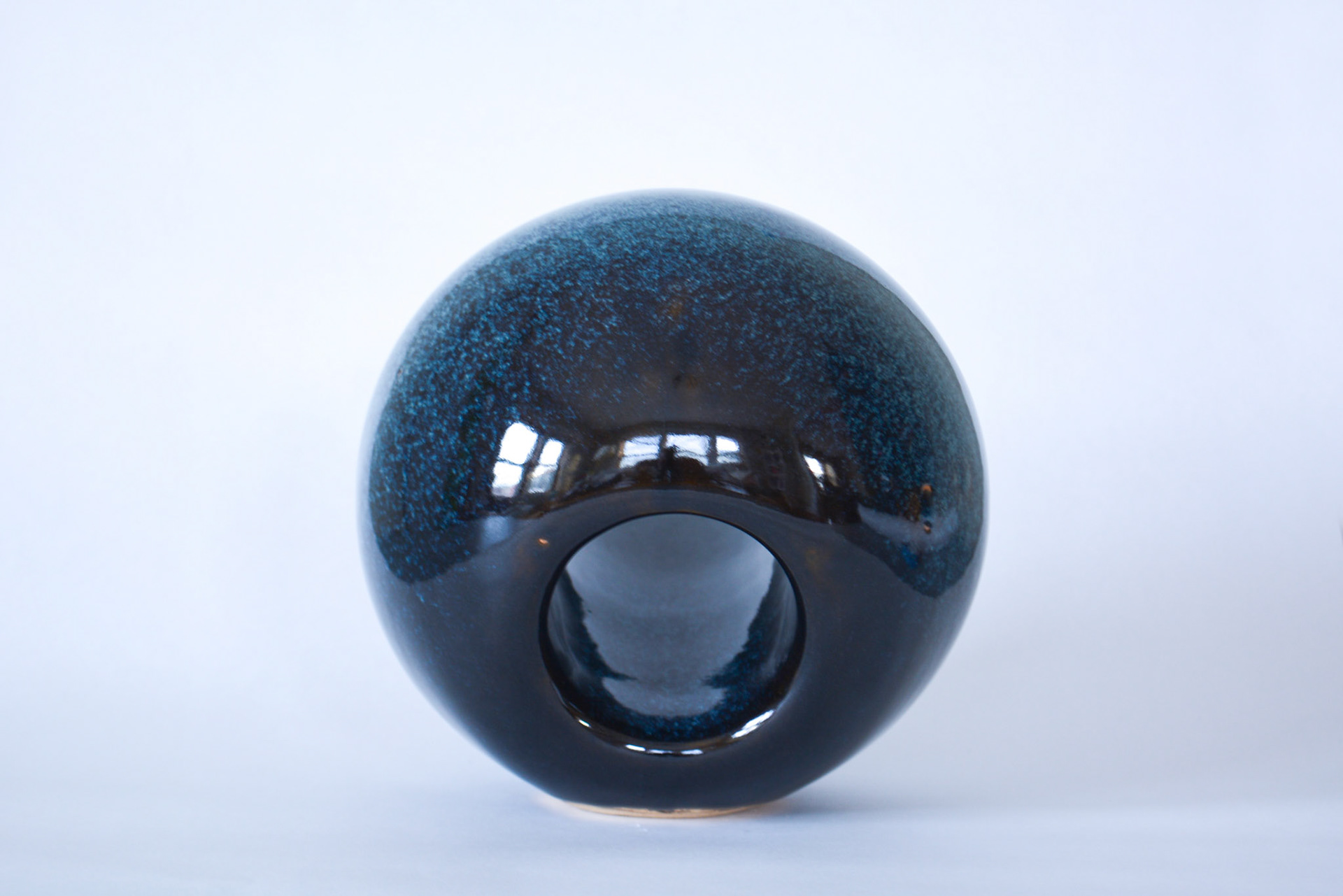 Moon Fog Vorboid. 2023, glazed ceramic stoneware, 6” x 7” x 7”h.