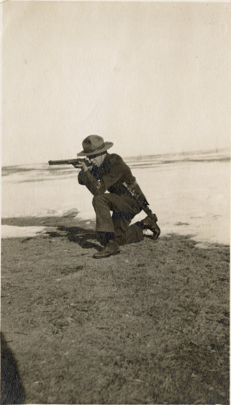 Early portrait of Clyfford Still with scout’s uniform and rifle, 1912–1920. Photographer unknown. © 2023 City & County of Denver, Courtesy Clyfford Still Museum. Museum ID CPSA.F001.S003.SB001.B001.040. Accessed on 3 October 2022.