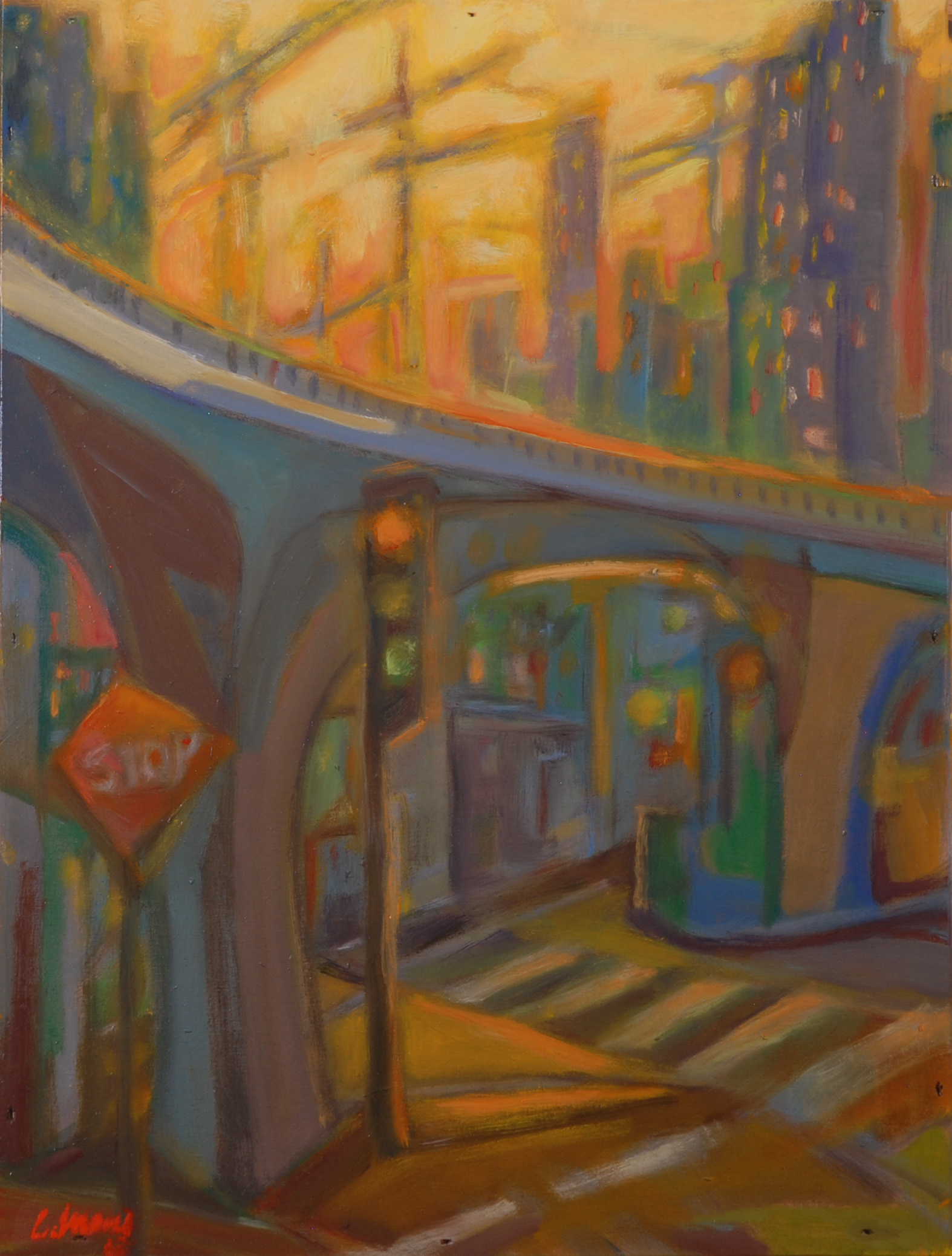 Cityscape at Sunset 16 X 12