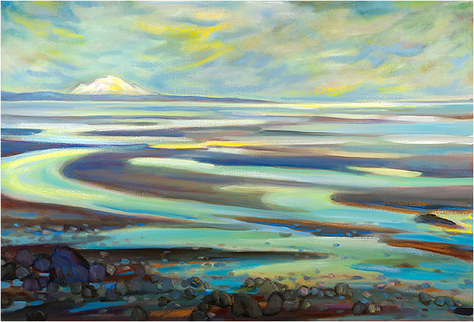 mud bay and mount baker 24 X 36 PC- seattle usa