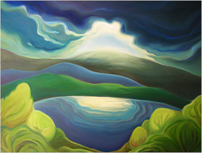 Sunny break at the lake  34 X 24