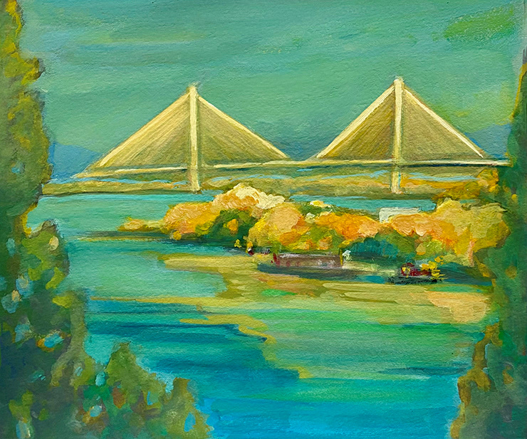 Port Mann Bridge in October 7 X 8.5