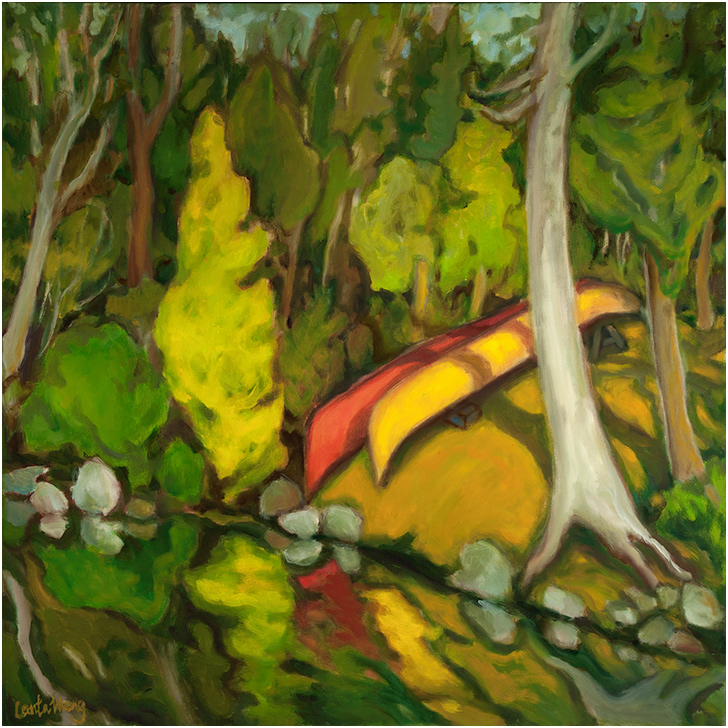 two canoes 30 X 30 inches