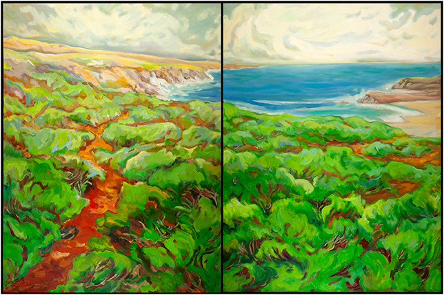 coastal view diptych 2 X 36 X 48