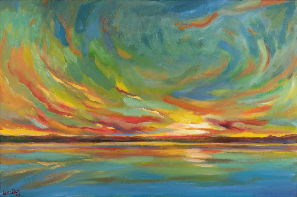 Green Lake Sunset 24 X 36