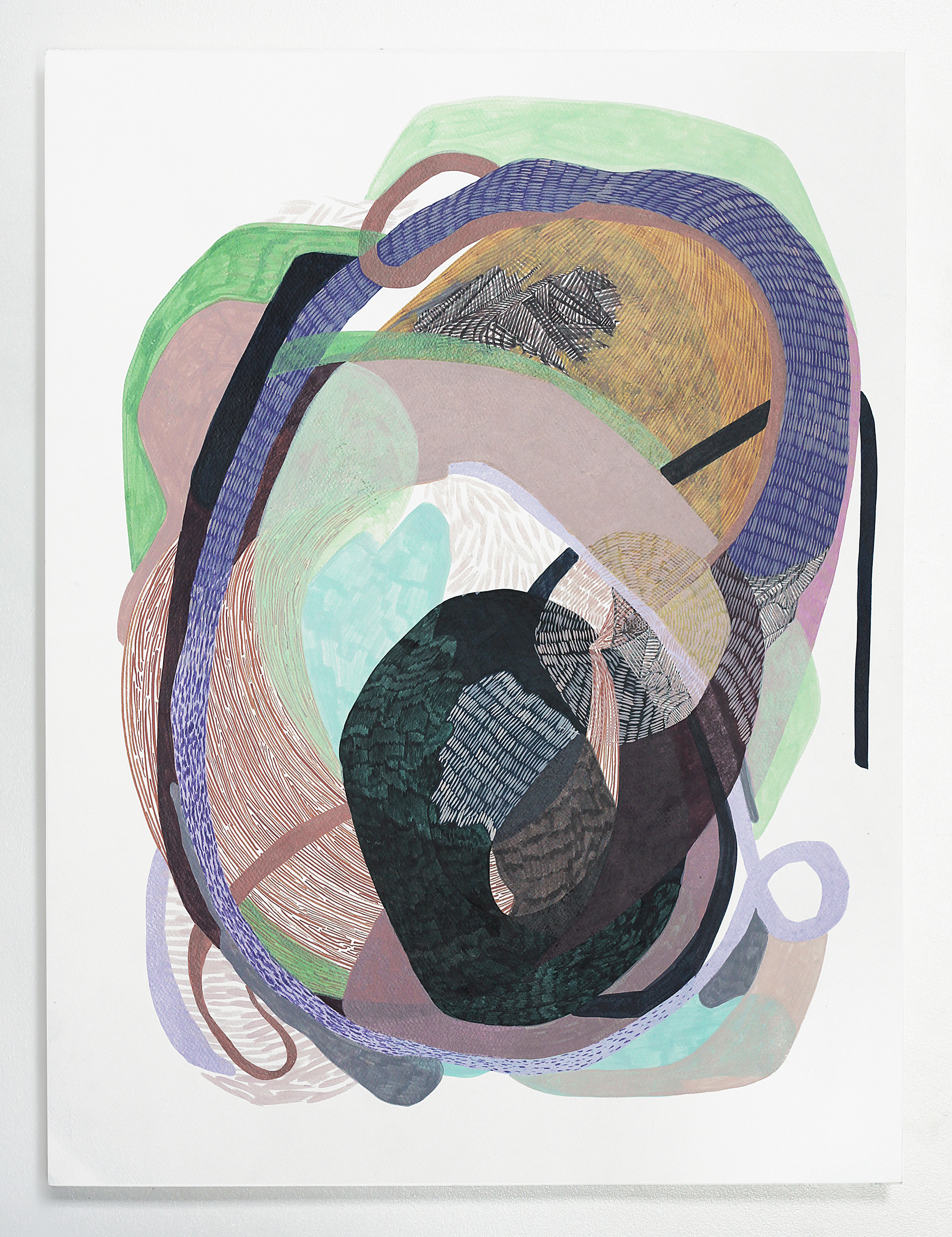NM #5, Egg tempera on paper, 2024, 61.0cm (w) x 81.1 cm (h)
