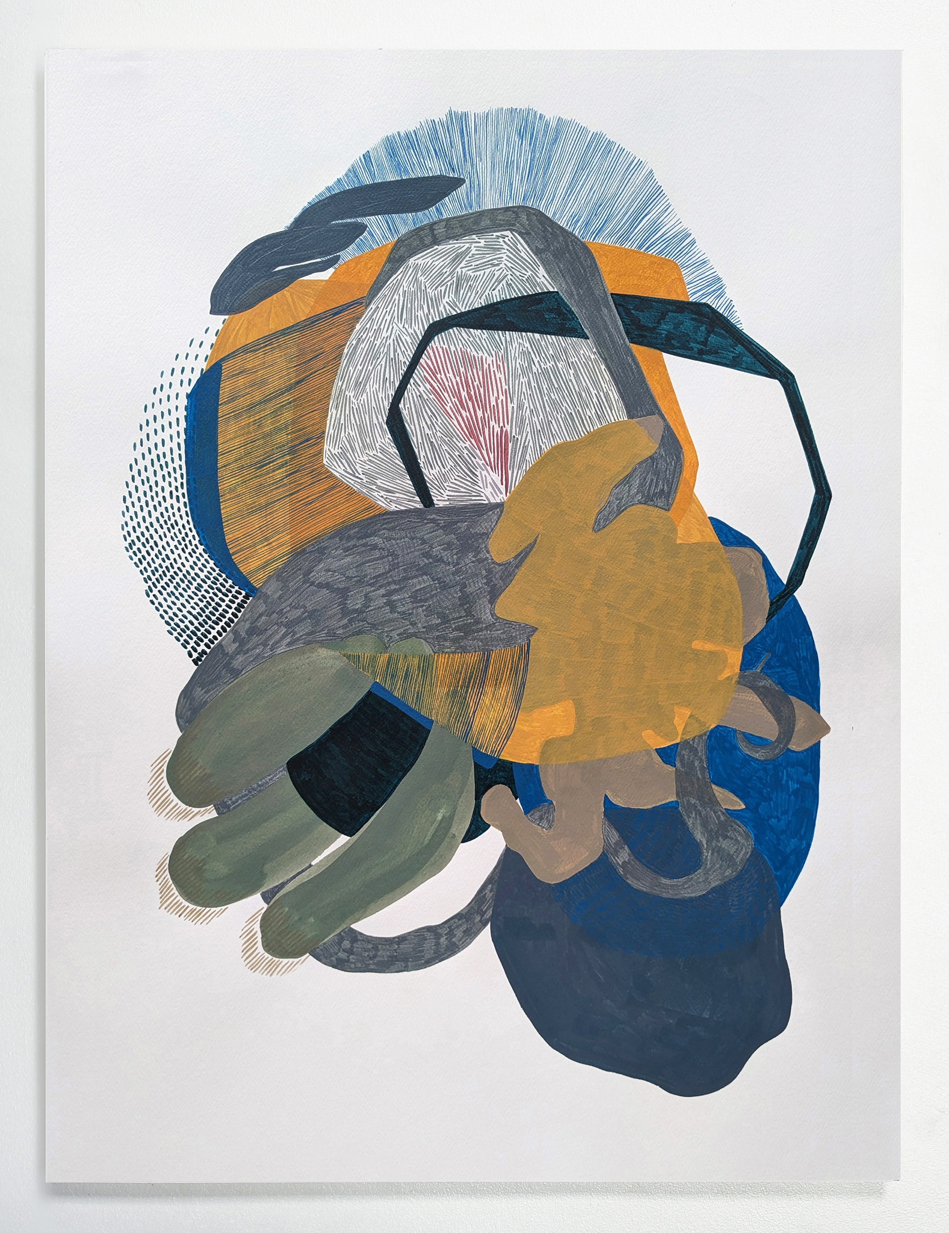 NM #6, Egg tempera on paper, 2024, 61.0cm (w) x 81.1 cm (h)