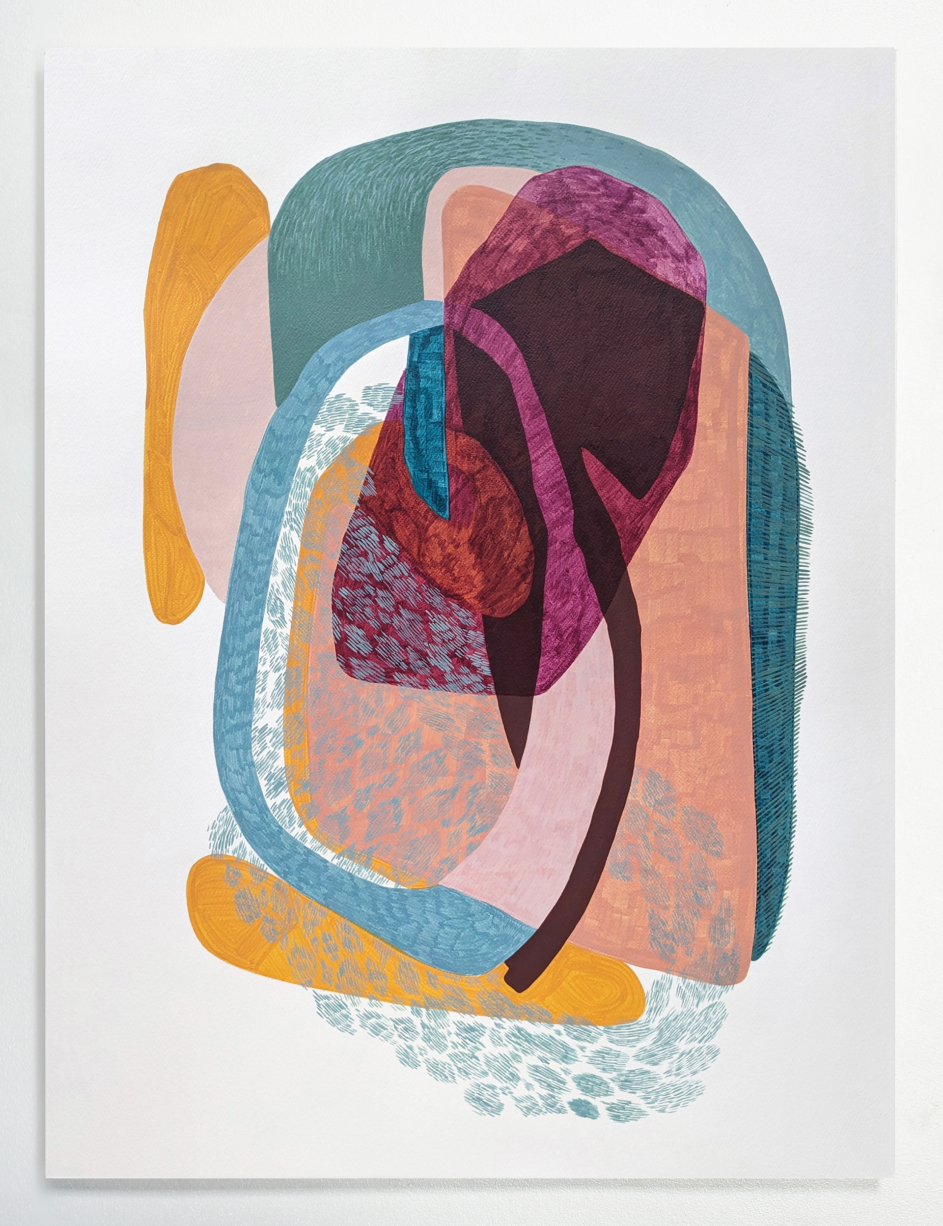 NM #7, Egg tempera on paper, 2024, 61.0cm (w) x 81.1 cm (h)