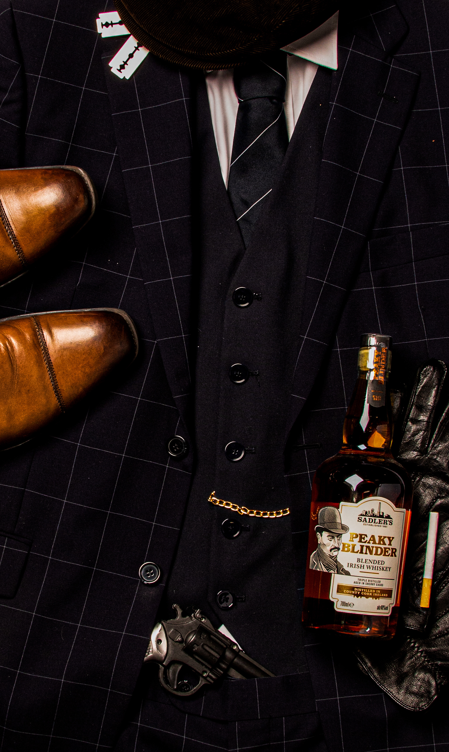 Flatlay in studio - Peaky Blinders