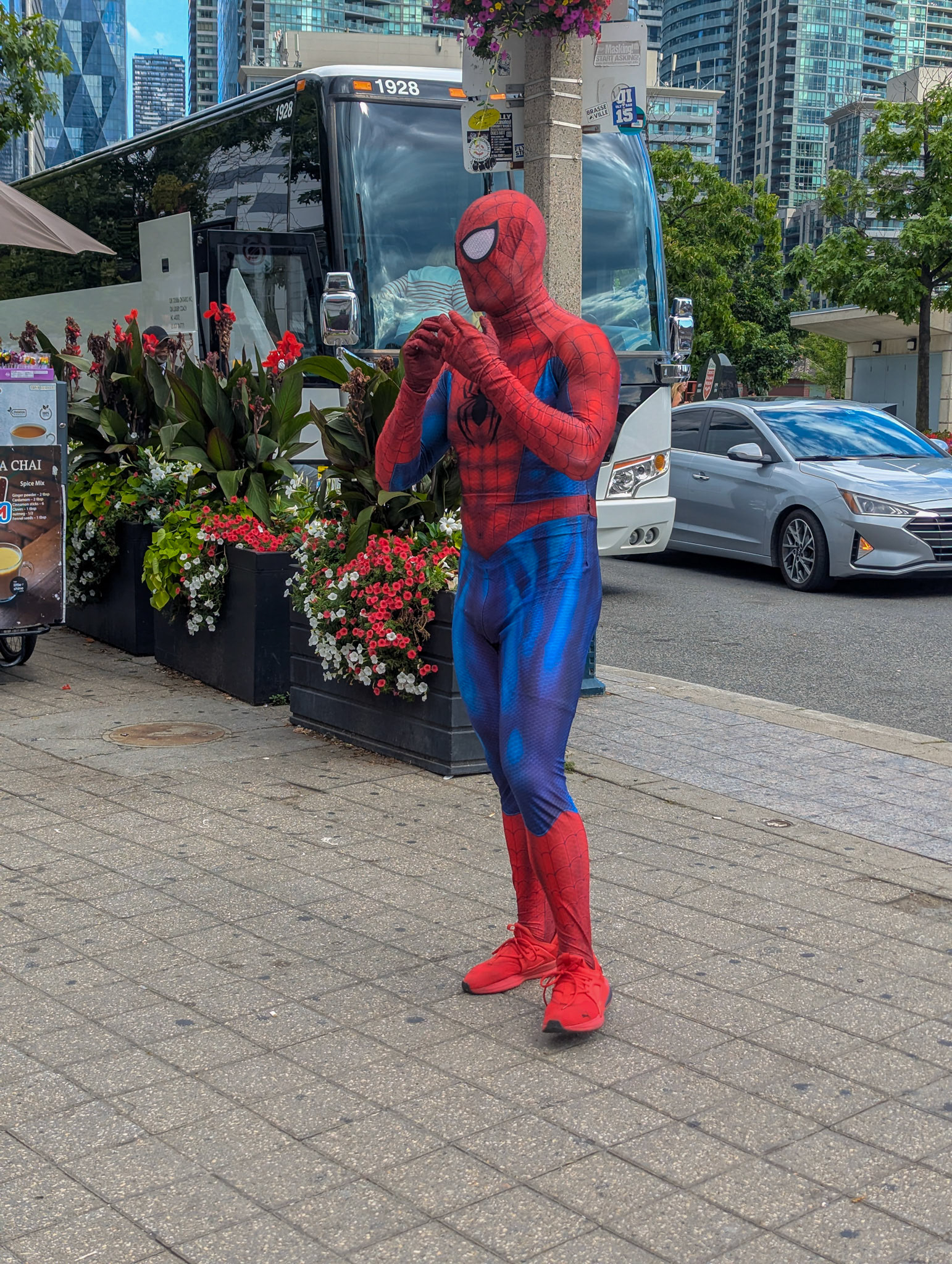 Spiderman outside CN tower