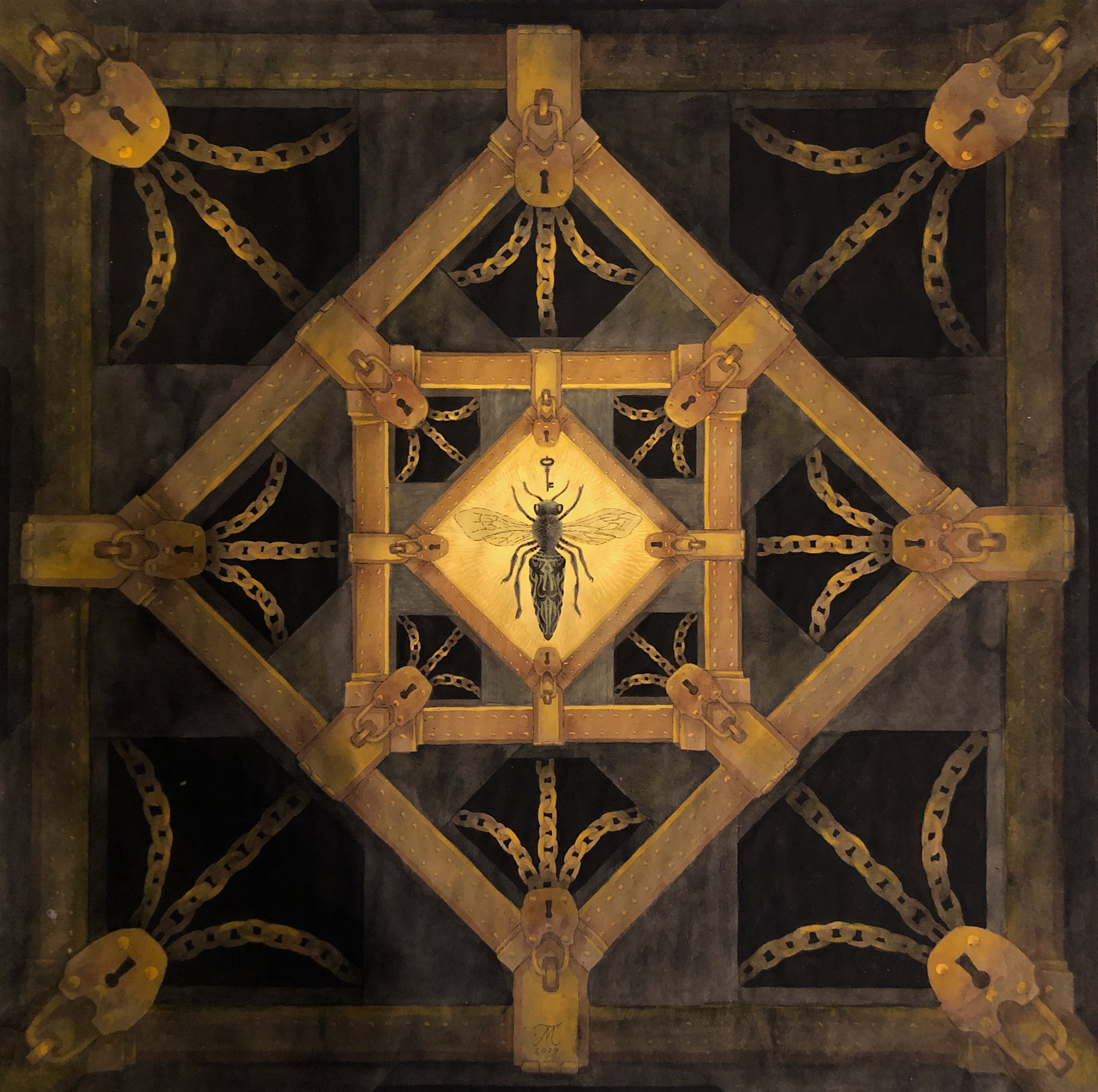 Piilossa - Hidden, 58 x 58 cm, 2019