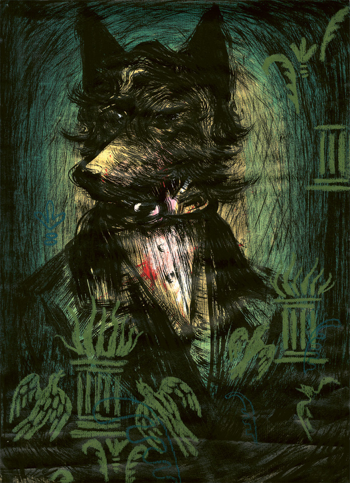 Wolfgang, 2024, mixed media, 19 x 26 cm