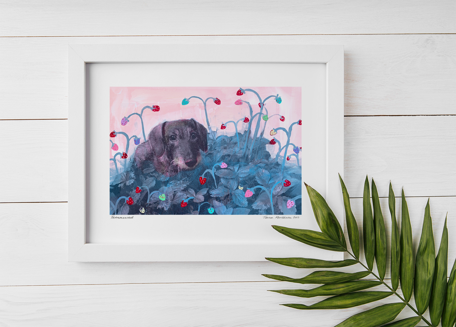 Taikamansikat - Magical Strawberries, 30 x 40 cm art print, 2023