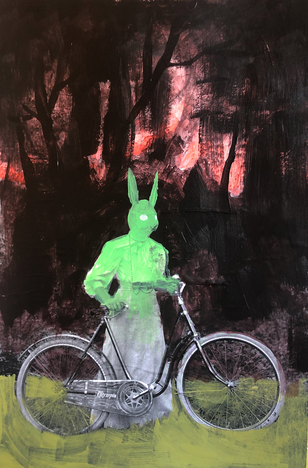 Aavistus - Hunch, 29x42cm, collage, acrylics, 2022
