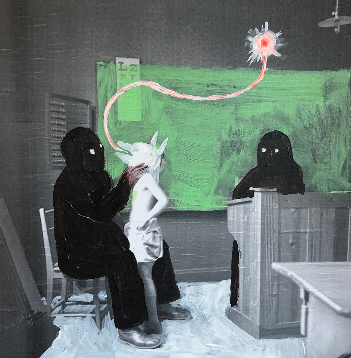 Sivistys - Education, 30x30, collage, acrylics