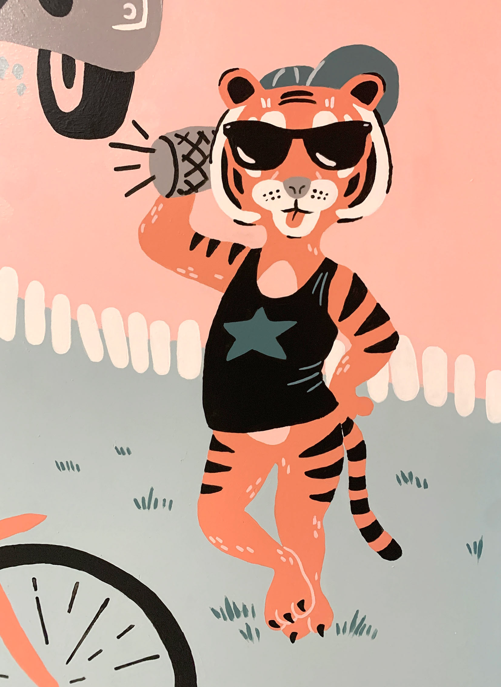Tiger listening music