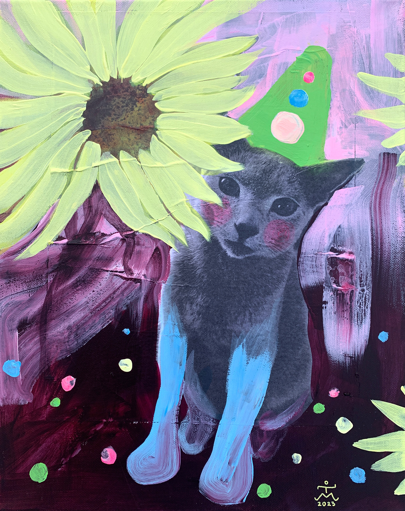 Kermavaahtoa viiksissä - Whipped Cream in the Whiskers, 41 x 33 cm, 2023