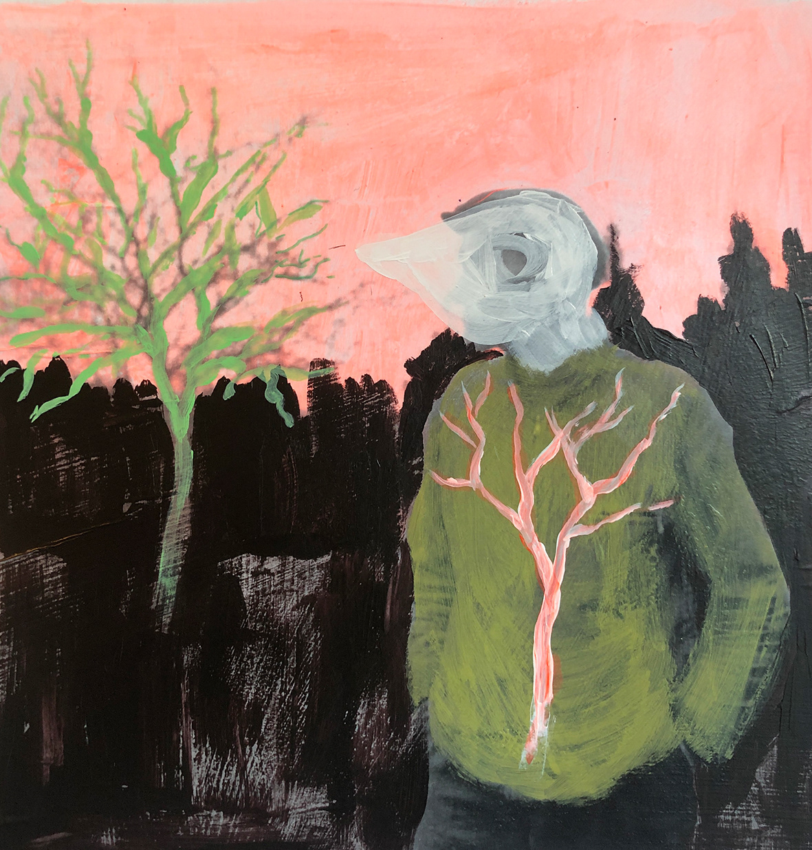 Ymmärrys - Comprehension, 30x30, collage, acrylics