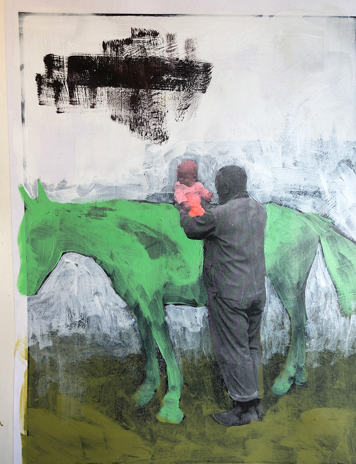 Energia meissä - Energy within us, 31x43cm, collage, acrylics, 2022