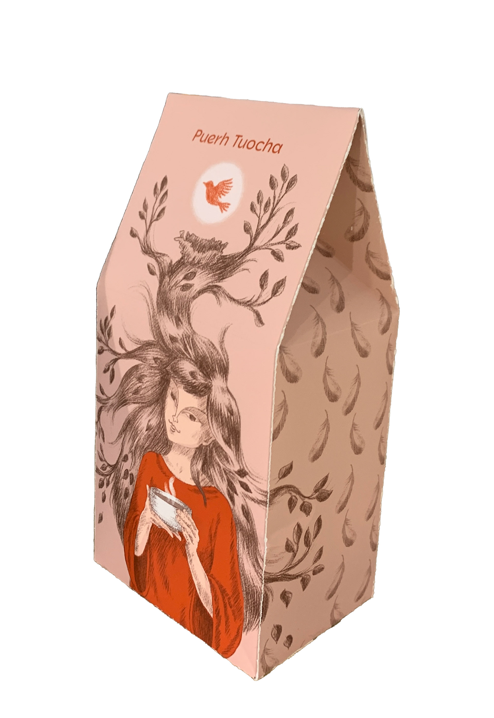 Illustration for black tea Puerh Tuocha.