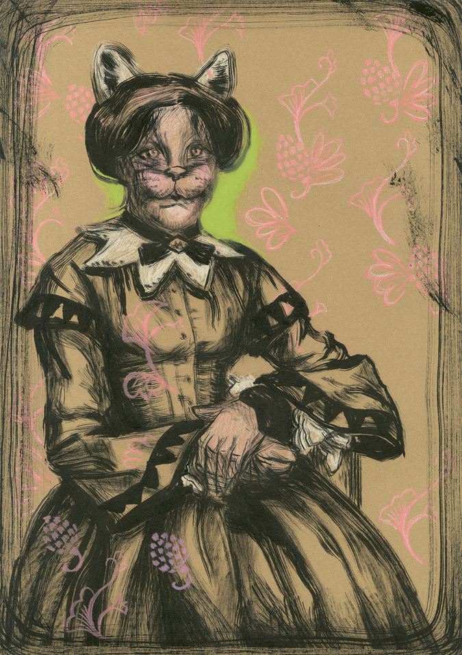 Charlotta, 2024, mixed media, 29,7 x 42 cm