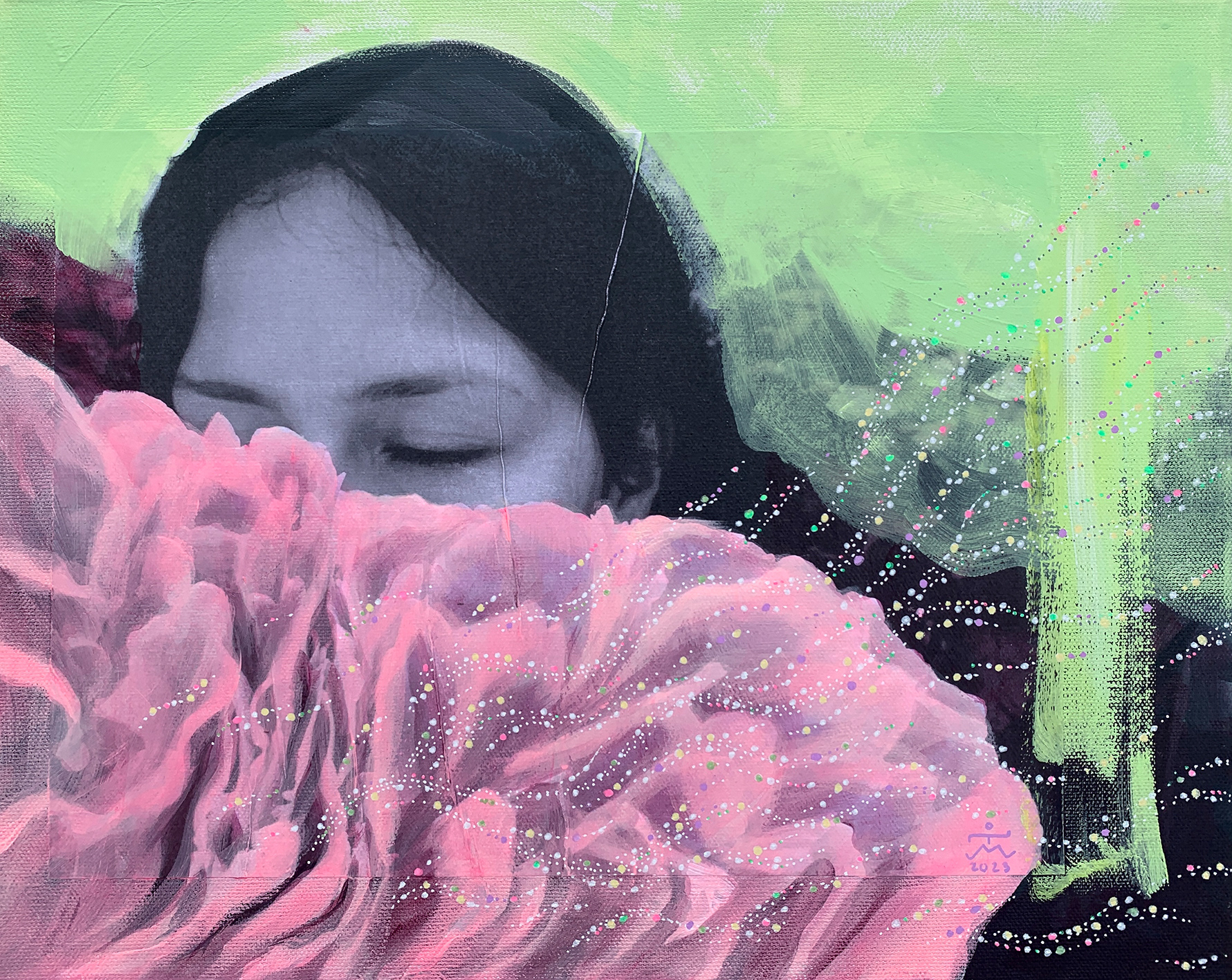 Pionien aika - The Time of the Peonies, 33 x 41 cm, 2023