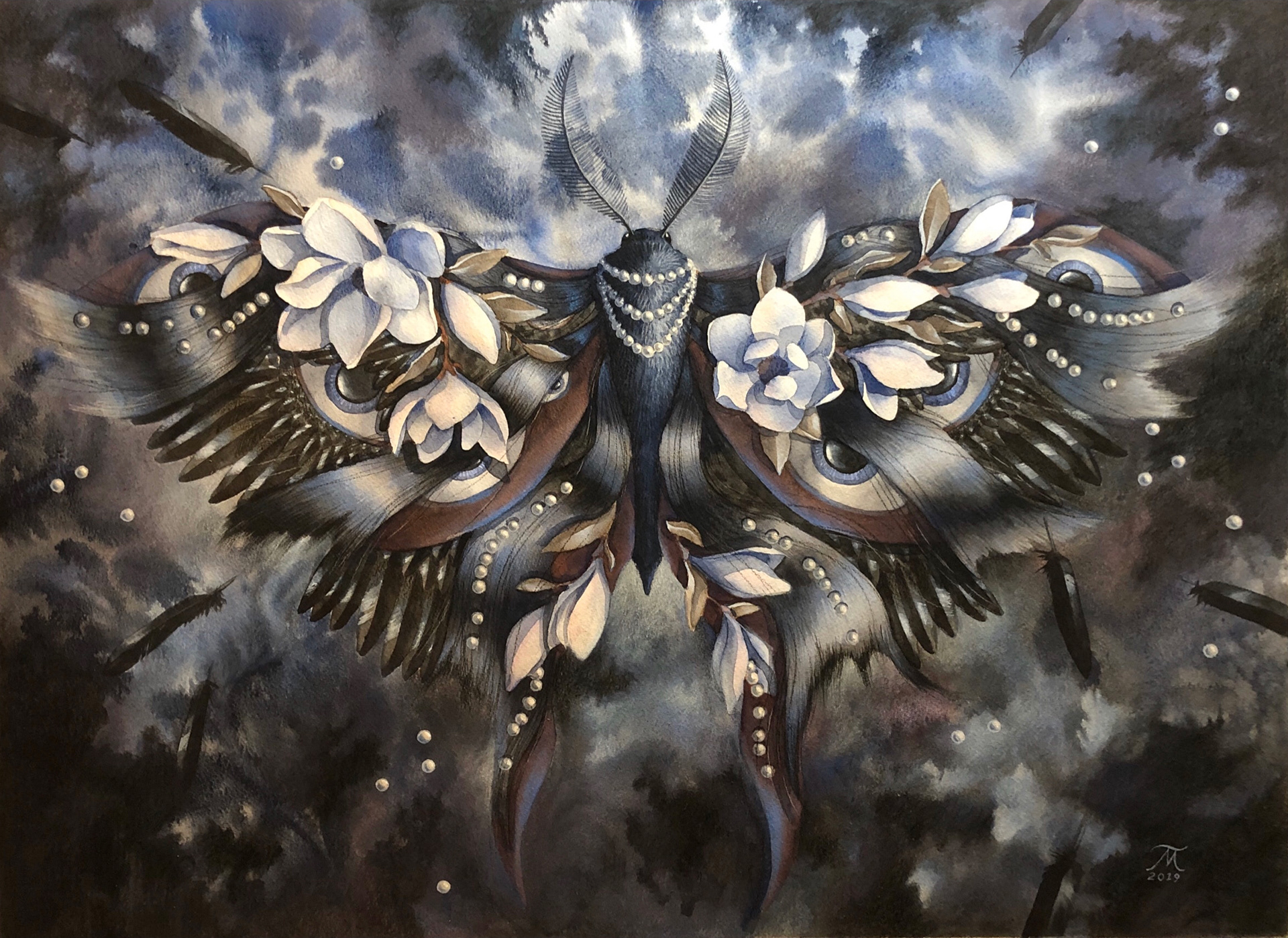 Yö on nainen - A Night is a Woman, 74 x 54 cm, 2019