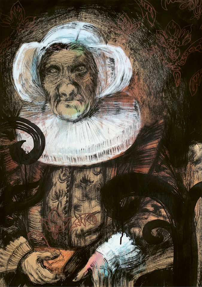 Violet, 2024, mixed media, 59 x 84 cm