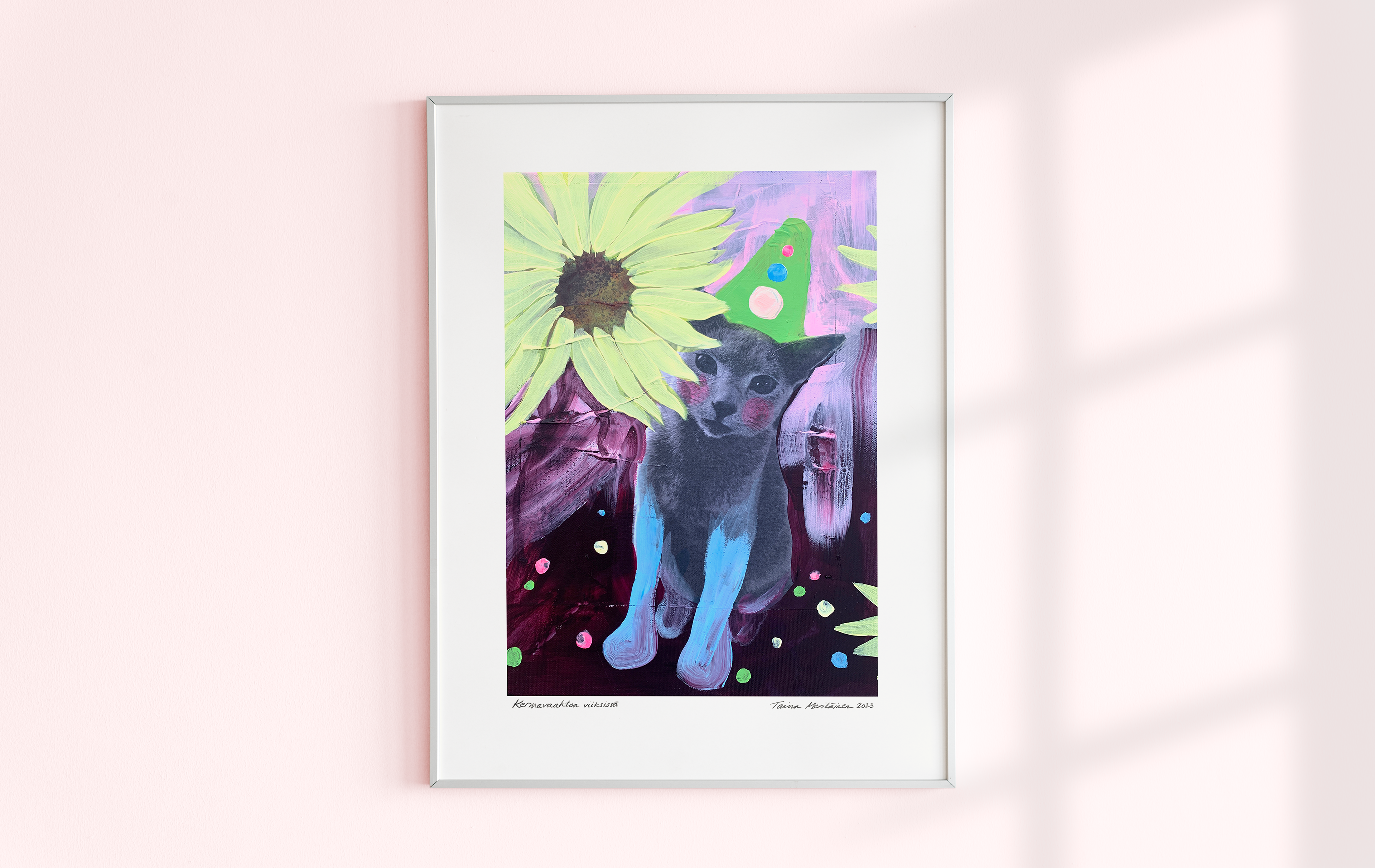 Kermavaahtoa viiksissä - Whipped Cream in the Whiskers, 30 x 40 cm art print, 2023