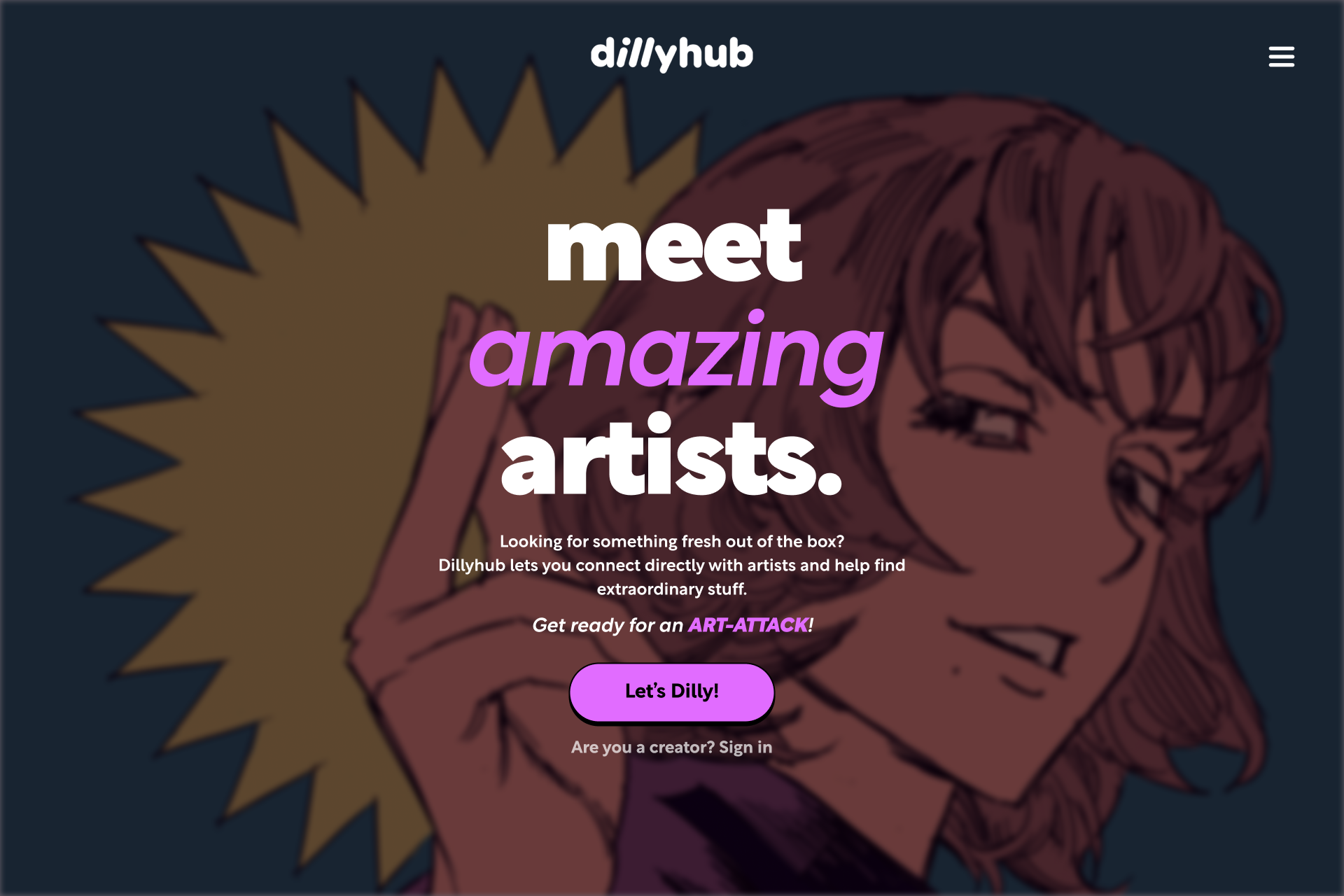 Dillyhub Landing Page