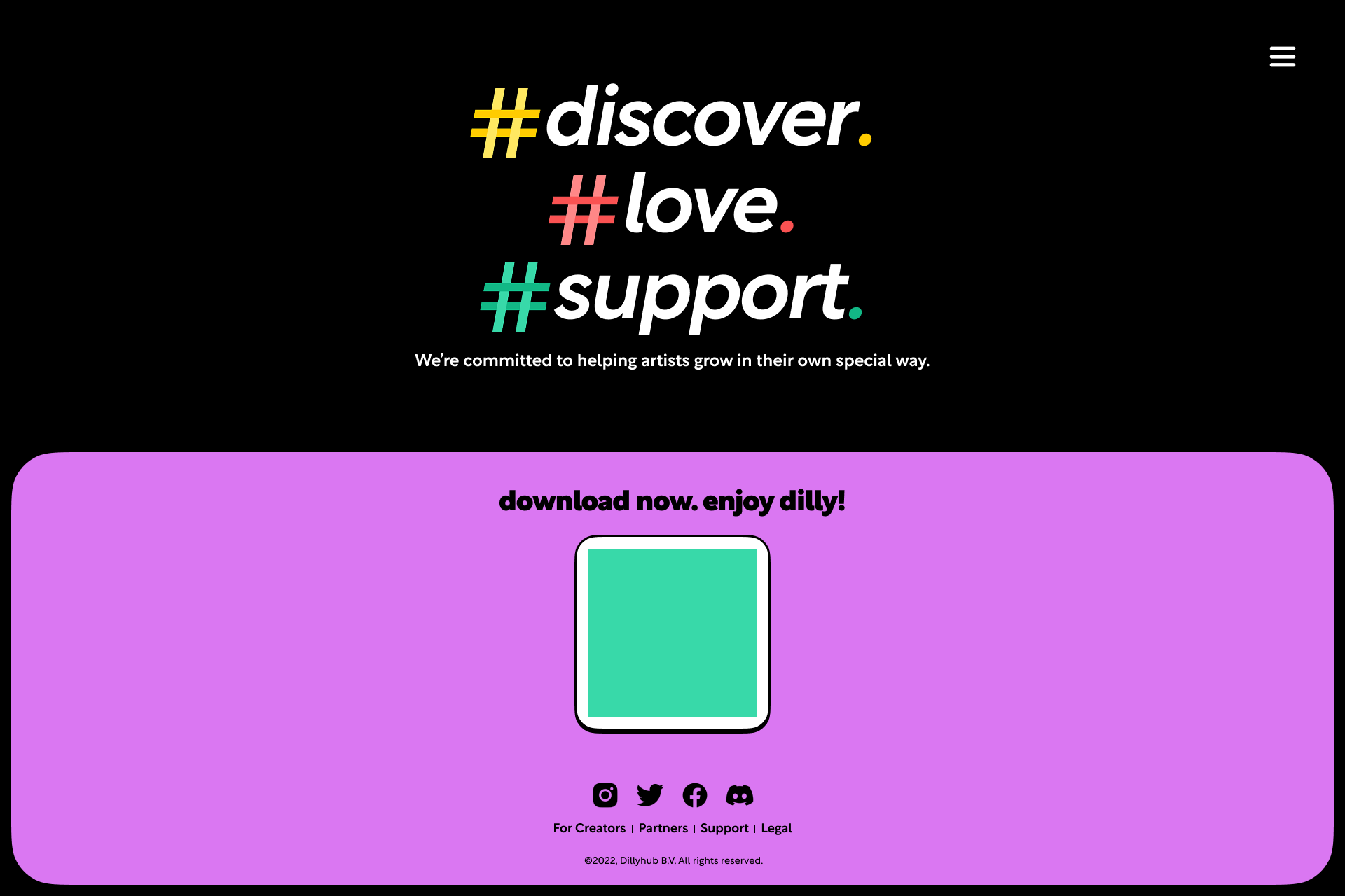 Dillyhub Landing Page