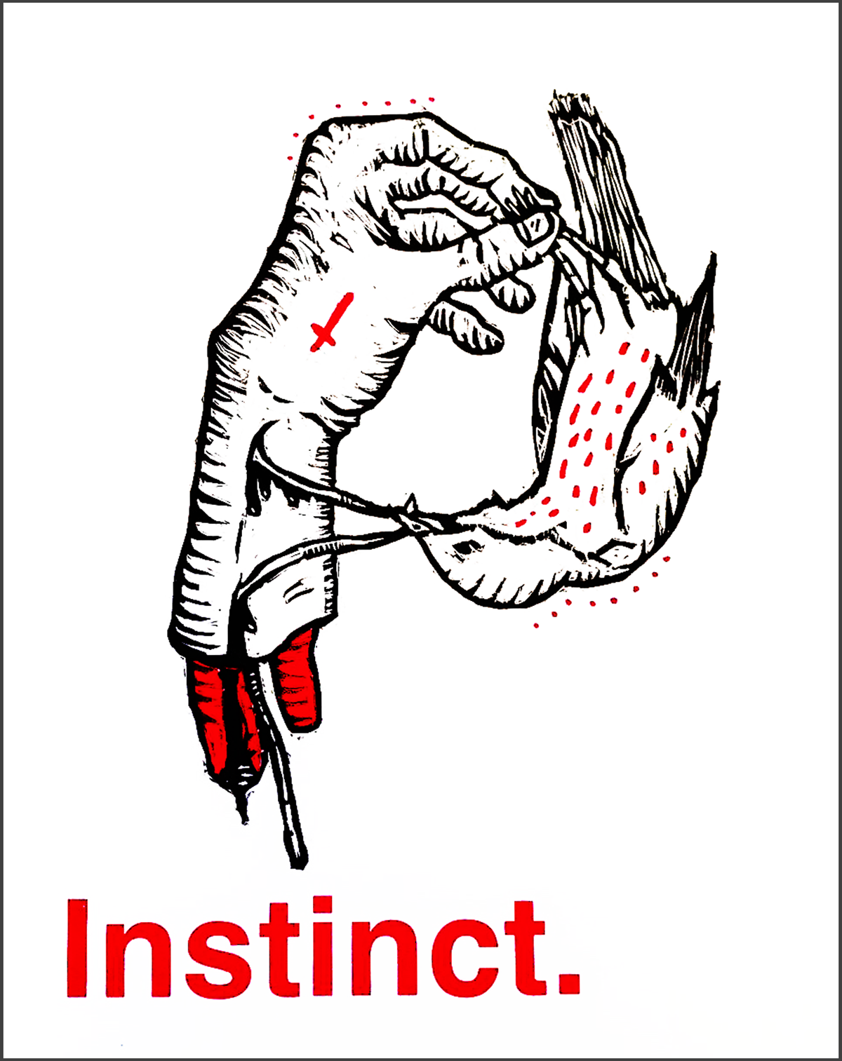 Instinct 02 (Woodblock & Screenprint) 2019