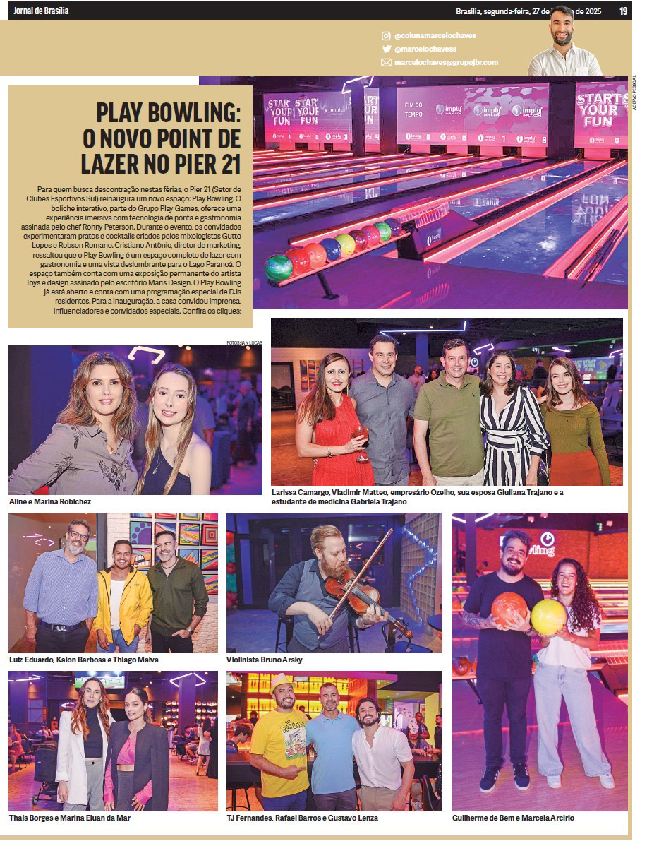 Projeto do Boliche do Pier 21 no Jornal de Brasília, 2025