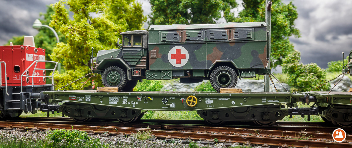 Duits Militair MAN 630 Ambulance Transport DB - Artitec 20.284.15, 387.300, 6870419 en Rocky Rail RR64643