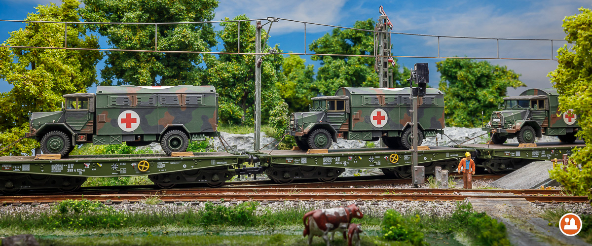 Duits Militair MAN 630 Ambulance Transport DB - Artitec 20.284.15, 387.300, 6870419 en Rocky Rail RR64643