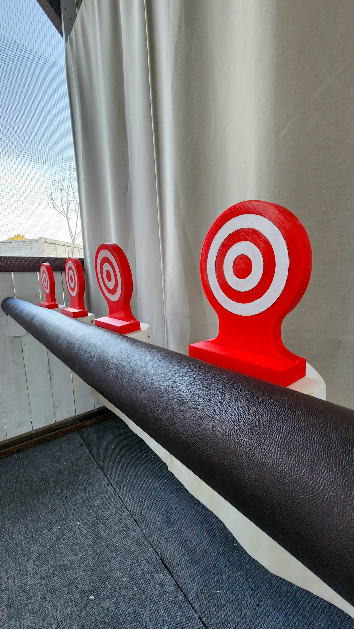 Archery target final design printed in white and red TPU