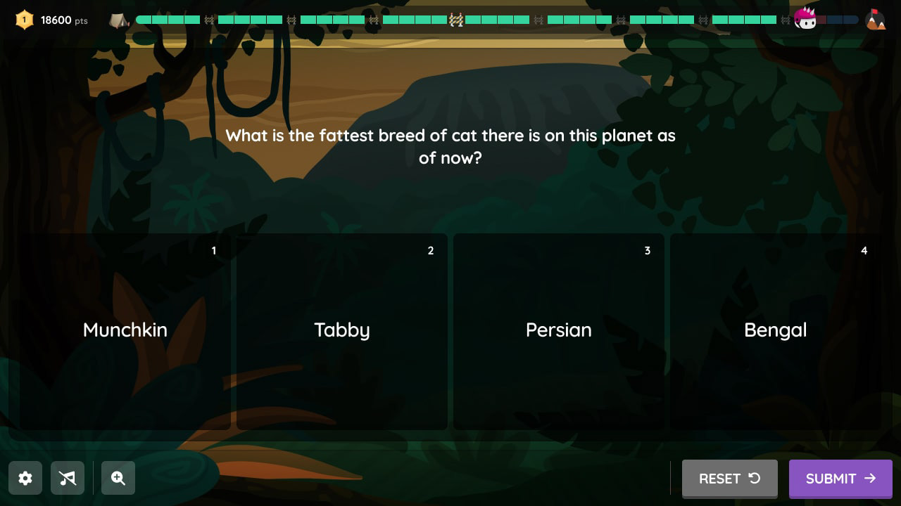 Question screen: Kilimanjaro
